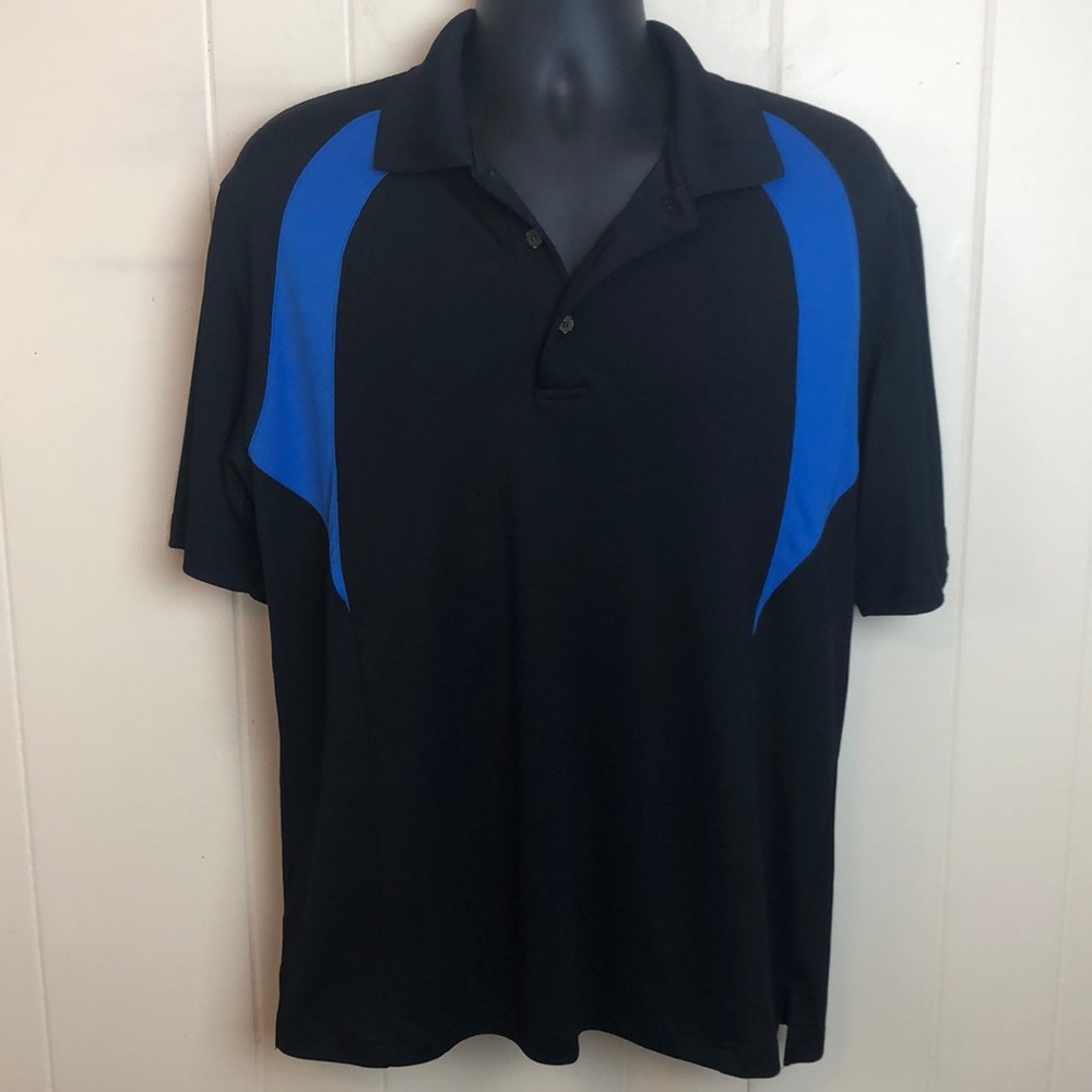 Grand Slam Golf Shirt Sz L Large Black Blue Polo Shortsleeved Activewear